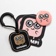 CHOMPI Club Swag Pack - 1  Black Keychain, 2 CHOMPI Stickers, 1 CHOMPI Button