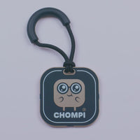 CHOMPI Swag - Black Keychain - showcasing gold and black reflective design