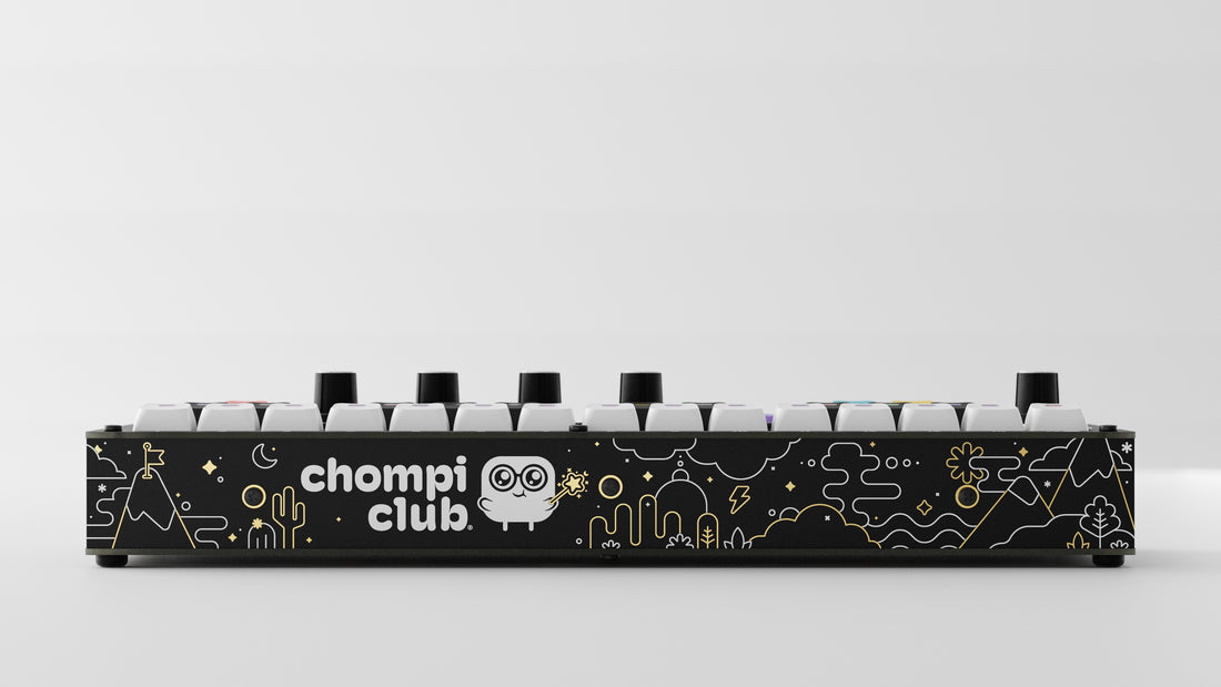 CHOMPI Device Render - Classic Black - Front Panel (CHOMPI world graphic)