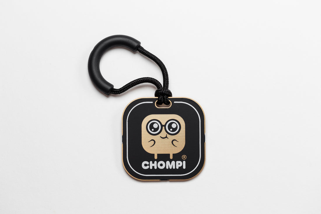 CHOMPI Club Swag Pack - Black Keychain (Front side) - CHOMPI character logo graphic